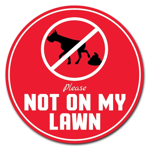 Corrugated Plastic Sign With Stakes 24in Circular-Not On My Lawn